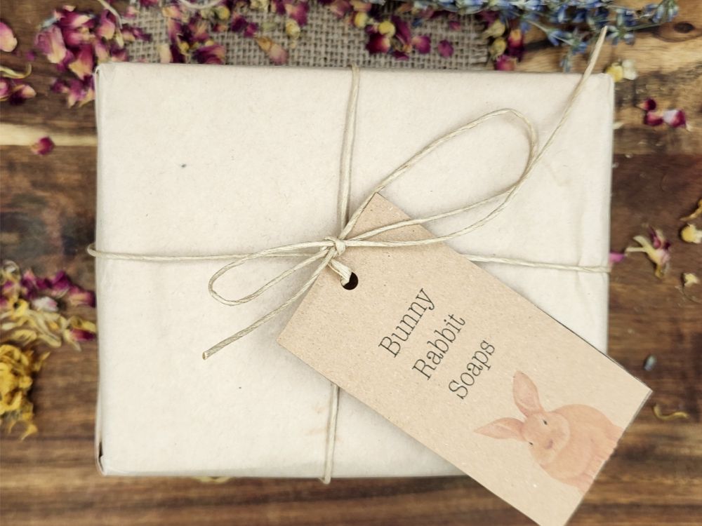 Bunny Rabbit Soap Set, 5 Soaps,Lavender, Chamomile, Buttermilk/Honey, Soft Floral, Apple Pie Fragrances. 250 Grams