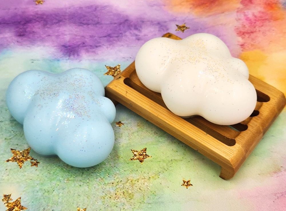 Sparkly Cloud Glycerin Soap, Coconut, Almond, Vanilla 120grams