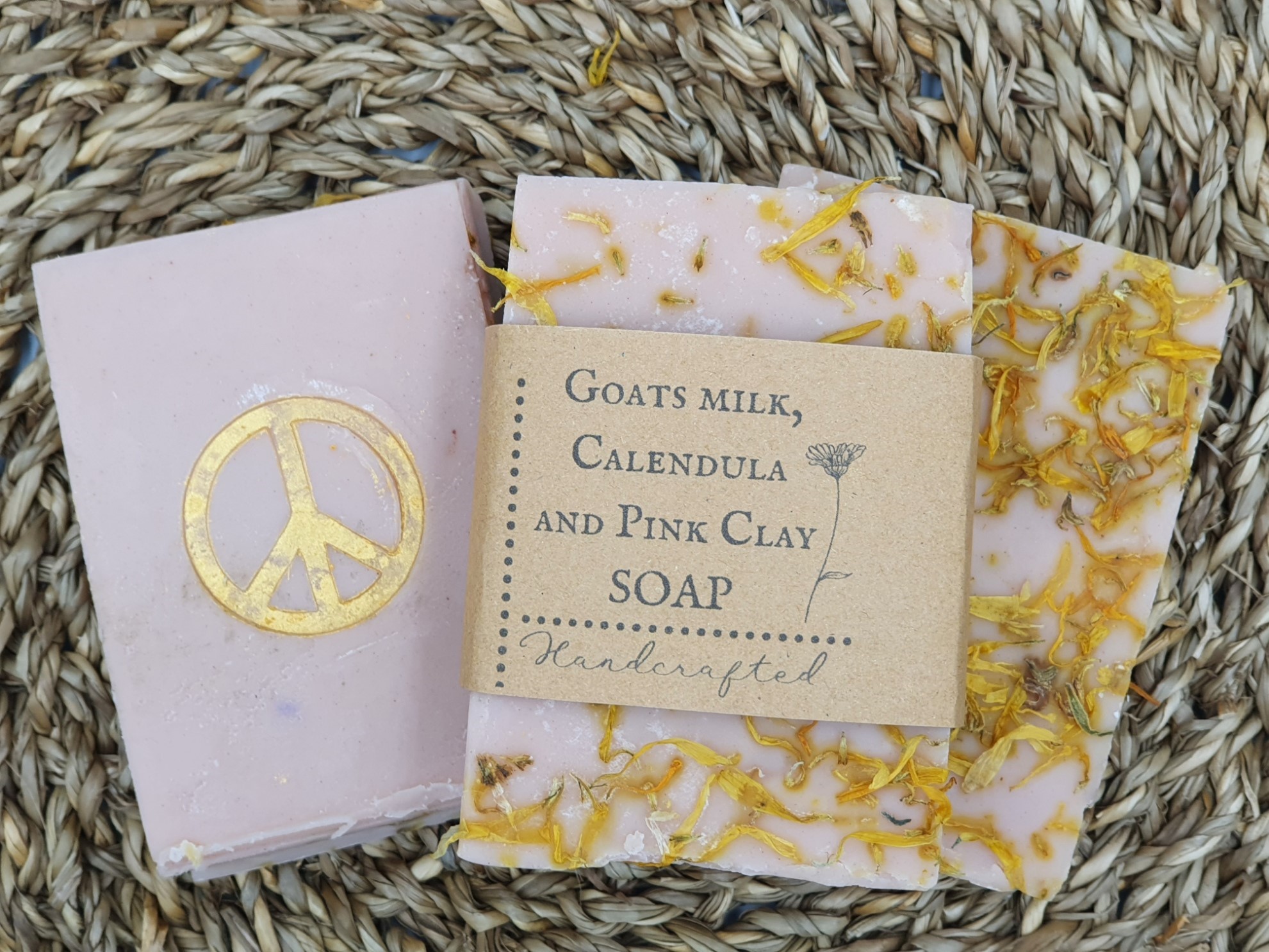 Goats milk, Calendula and Pink clay soap