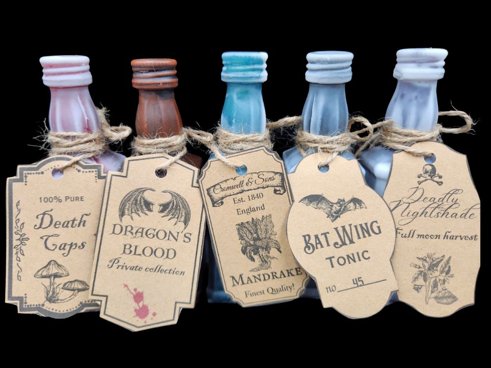 Potion Bottle Soaps, Handcrafted 65g Multiple varietis and fragrances
