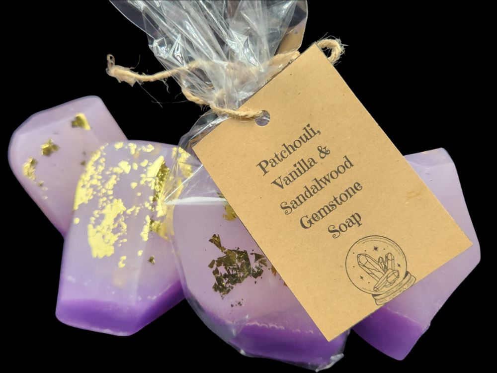 Gemstone Glycerin Soap- Patchouli, Vanilla and Sandalwood