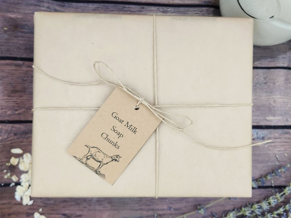 Fresh Goat Milk Soap Chunks ,Big Variety Box over 500 grams of Soap, Handcrafted.