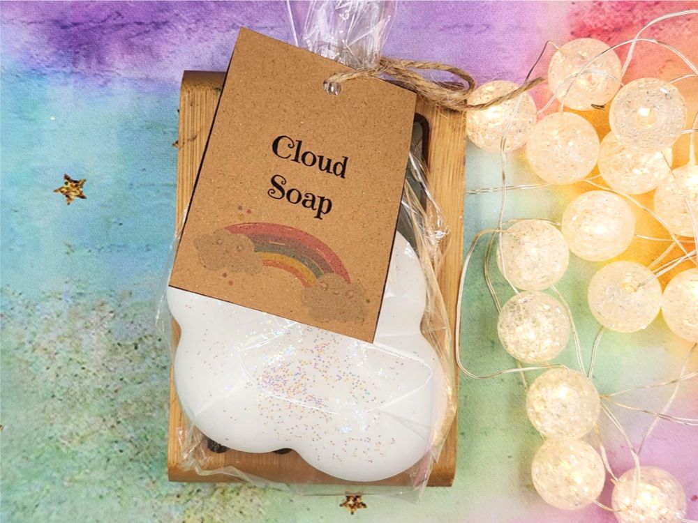 Sparkly Cloud Glycerin Soap, Coconut, Almond, Vanilla 120grams