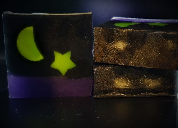 Night Sky Glycerin soap with activated charcoal