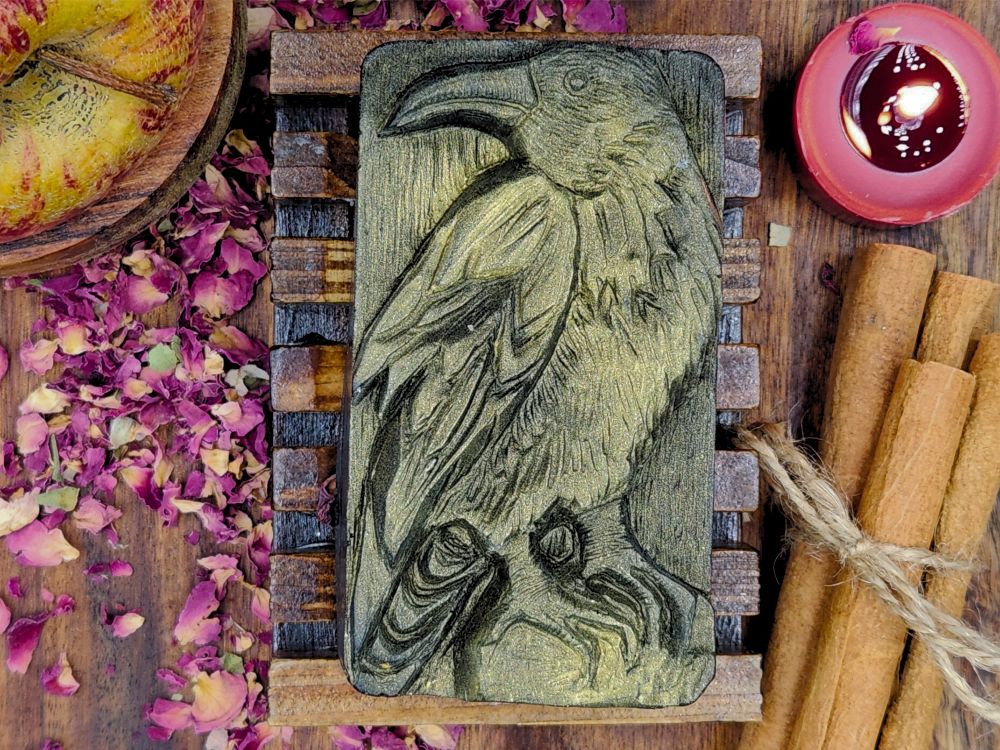The Raven Glycerin soap, with activated charcoal, Baked Apple Pie Fragrance 100 Grams