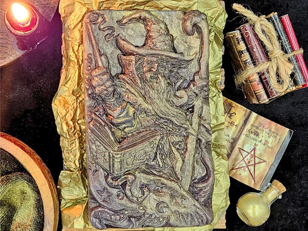 The Wizard Glycerin Soap with activated charcoal Frankincense and Myrrh 100g